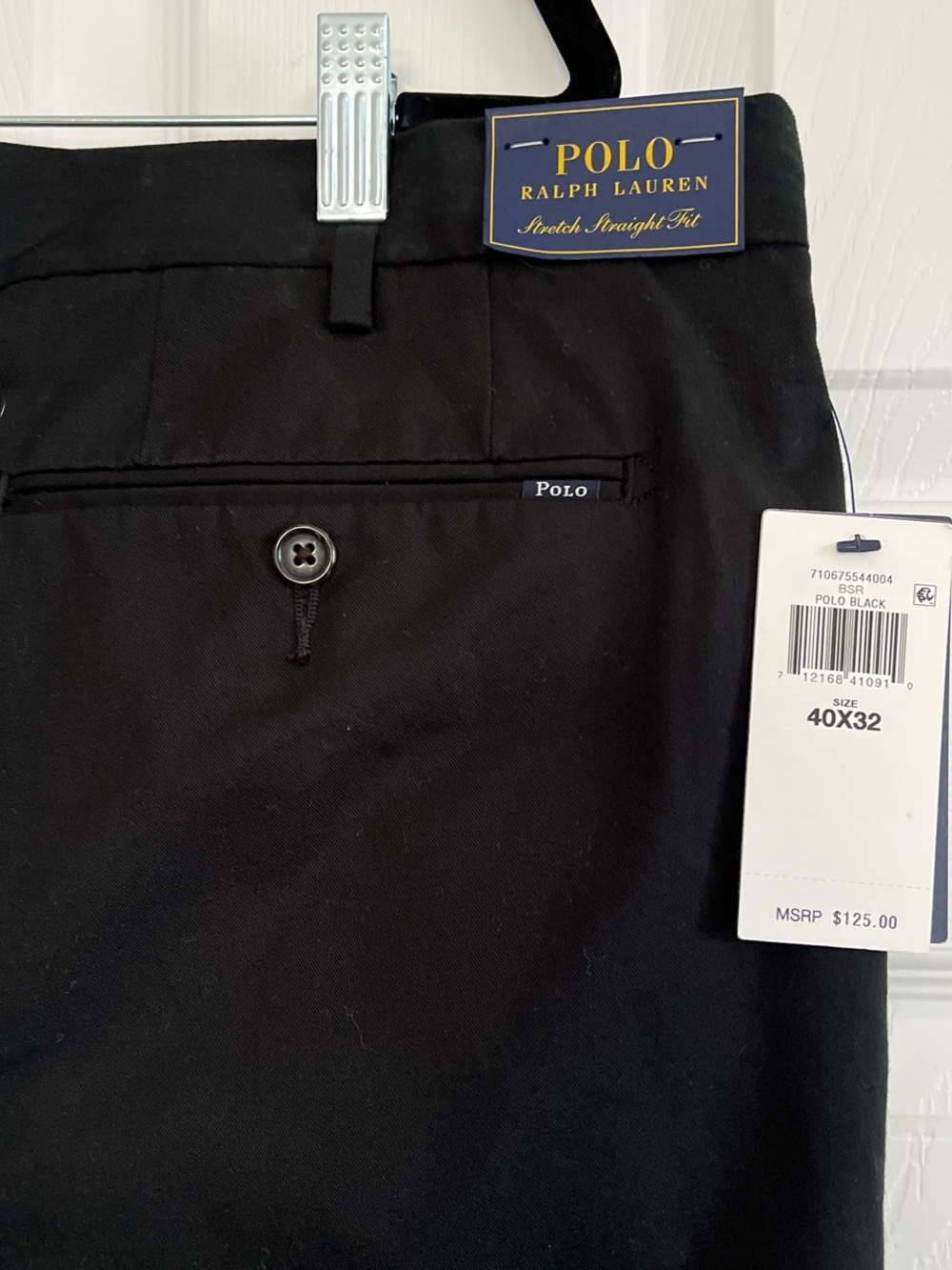 NET Polo by Ralph Lauren Black Stretch Straight Fit Chinos 40X32